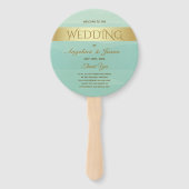 Mintgrünes Hochzeitsprogramm Fächer (Vorderseite)