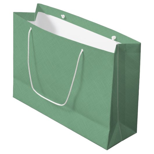 Mintgrünes solides Textil Große Geschenktüte (Vorderseite Schrägansicht)