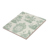 Mintgrünes Toile-Blumen- und Vogel-Muster Fliese (Seite)