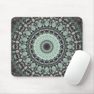 Mintgrünes und Kohlegrau-Mandala-Muster Mousepad