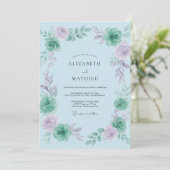 Minthe Amethyst Gemalte Hochzeit Einladung (Stehend Vorderseite)