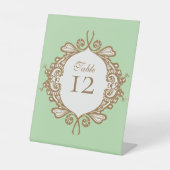 Minthe Barock Hochzeitstisch Nummer Sockelschild (Vorderseite)