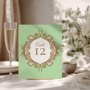 Minthe Barock Hochzeitstisch Nummer Sockelschild