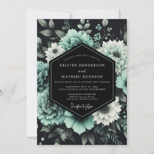 Minthe Moody Florale Hochzeit Einladung