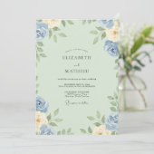 Minthefbe Wasserfarben-Hochzeit Einladung (Stehend Vorderseite)