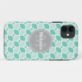 Mintleaf Moderne Quadrate Muster Grau Monogramm Case-Mate iPhone Hülle (Rückseite (Horizontal))