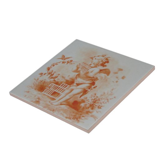 Minton Cherub Pan Pipes für Vögel #2 Repro Fliese (Seite)