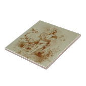 Minton Cherub Pan Pipes für Vögel HP Repro Fliese (Seite)