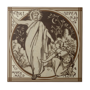 Minton "Christus erscheint Maria Magdalene" Repro Fliese