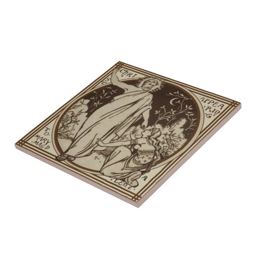 Minton "Christus erscheint Maria Magdalene" Repro Fliese (Seite)