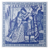 Minton Cinderella Blue Viktorianisch Repro Tile c. Fliese (Vorderseite)