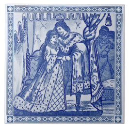Minton Cinderella Blue Viktorianisch Repro Tile c. Fliese