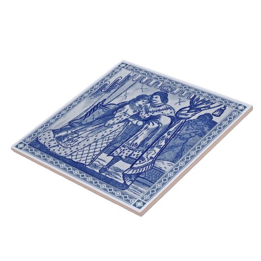 Minton Cinderella Blue Viktorianisch Repro Tile c. Fliese (Seite)