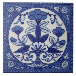 Minton Hollins Blue Aästhesie Tile Repro Fliese