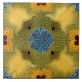 Minton Molded Lilies Majolica Fliese (Vorderseite)