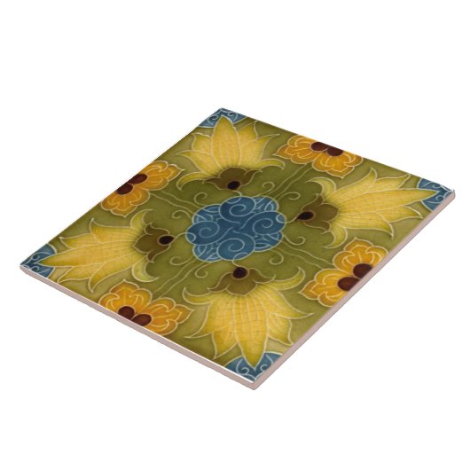 Minton Molded Lilies Majolica Fliese (Seite)