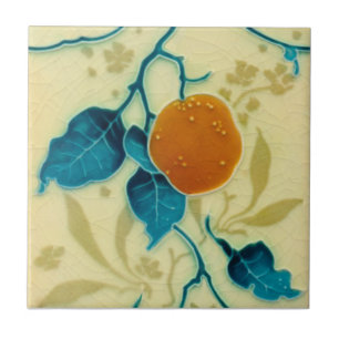 Minton Orange Fruit Branch Majolica c1900 Repro Fliese