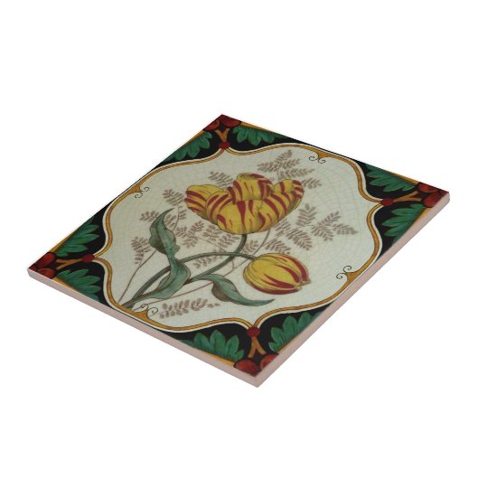 MInton Rembrandt Tulip Hand farbige Print Repro Fliese (Seite)