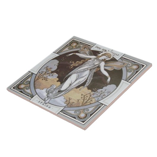 Minton Reproduction Selten Saisonale "Spring Tile" Fliese (Seite)