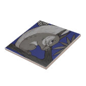 Minton Staffordshire Blauer Eichhörnchen Fliese (Seite)