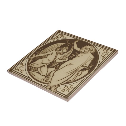 Minton Temptation Christi Repro Antique Sepia Fliese (Seite)