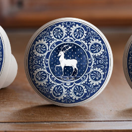 Mintons Deer Antler British Royal Blue Victorian Keramikknauf