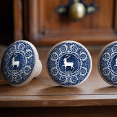 Mintons Deer Antler British Royal Blue Victorian Keramikknauf