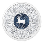 Mintons Deer British Royal Blue Viktorianisch Antl Keramikknauf (Vorderseite)