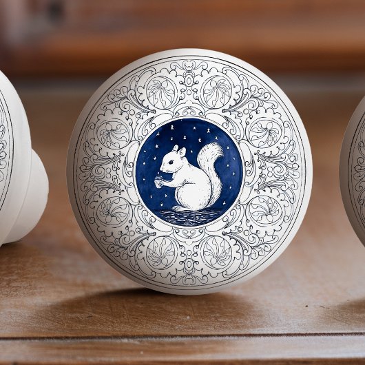 Mintons Eichhörnchen Britisch Royal Blau Viktorian Keramikknauf