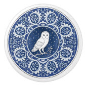 Mintons Eule British Royal Blue Viktorianisch Keramikknauf (Vorderseite)