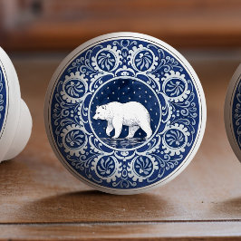 Mintons Grizzly Bär britisch königsblau viktoriani Keramikknauf
