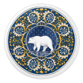 Mintons Grizzly Bear Blue Yellow Victorian Keramikknauf (Vorderseite)