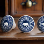 Mintons Grizzly Bear British Royal Blue Victorian Keramikknauf