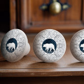 Mintons Grizzly Bear British Royal Blue Victorian Keramikknauf