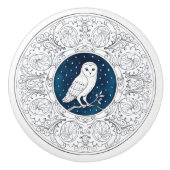 Mintons Owl British Royal Blue Victorian Keramikknauf (Vorderseite)