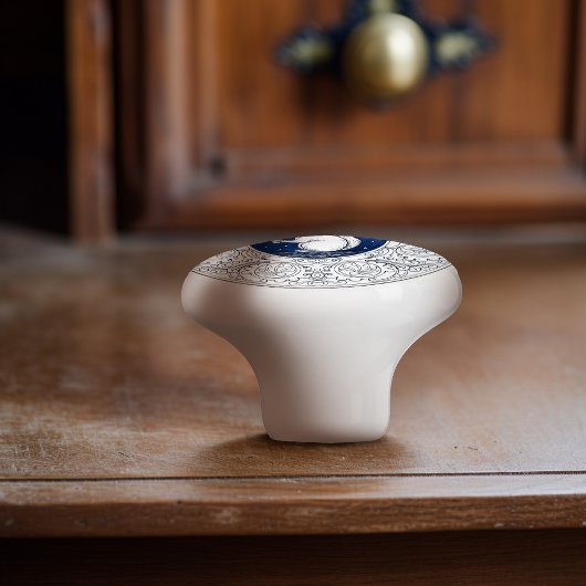 Mintons Squirrel British Royal Blue Victorian Keramikknauf