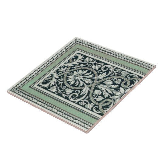 Mintons UK Classic Griechisches Muster Green Fliese (Seite)