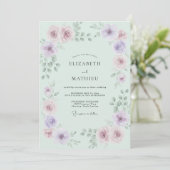 Mintsgrüne Ätherische Rosenhochzeit Einladung (Stehend Vorderseite)