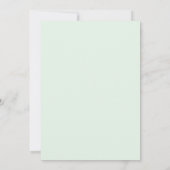 Mintsgrüne elegante Rosenhochzeit Einladung (Rückseite)