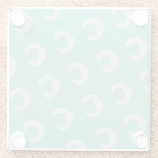 Mintsilberbuchstabe C Glasuntersetzer (Rückseite)