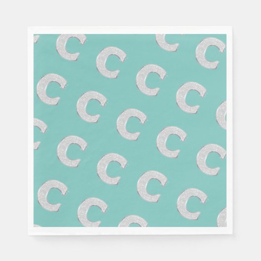 Mintsilberbuchstabe C Serviette (Vorderseite)