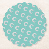 Mintsilberbuchstabe C Untersetzer (Vorderseite)