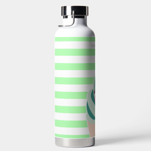 Mintwirbel Eiscreme Personalisiert gestreift Trinkflasche (Rechts)