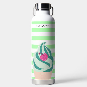 Mintwirbel Eiscreme Personalisiert gestreift Trinkflasche