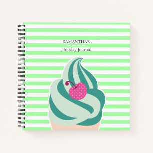 Mintwirbel Eiscreme Striptes Holiday Journal Notizblock