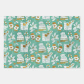 Minty Cosy Holiday Wrapping Paper Sheets Geschenkpapier Set (Vorderseite)