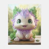 Minty, das charmante Axolotl Fleecedecke (Vorderseite)