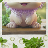 Minty, das charmante Axolotl Geschirrtuch (Gefaltet)