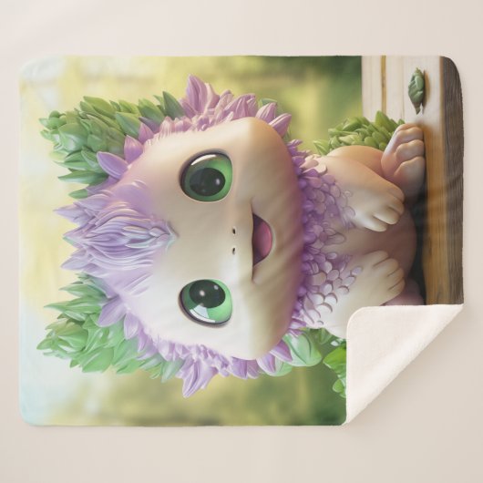 Minty, das charmante Axolotl Sherpadecke (Vorderseite (Horizontal))