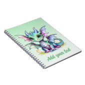 Minty Dragon Dreams - Personalisiertes Journal Notizblock (Rechte Seite)